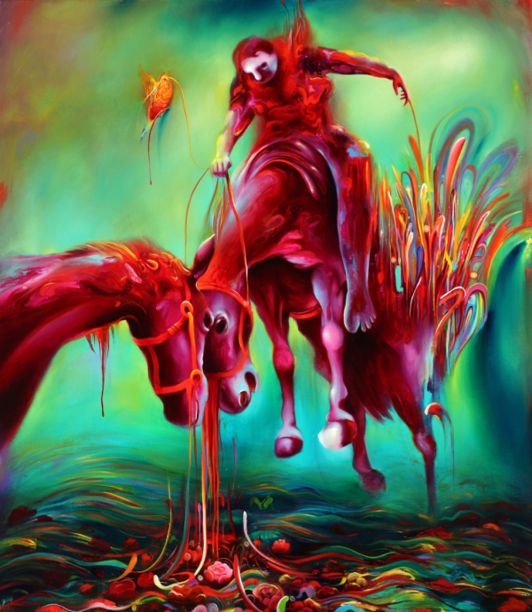 bursting colors swirl type paintings Michael Page